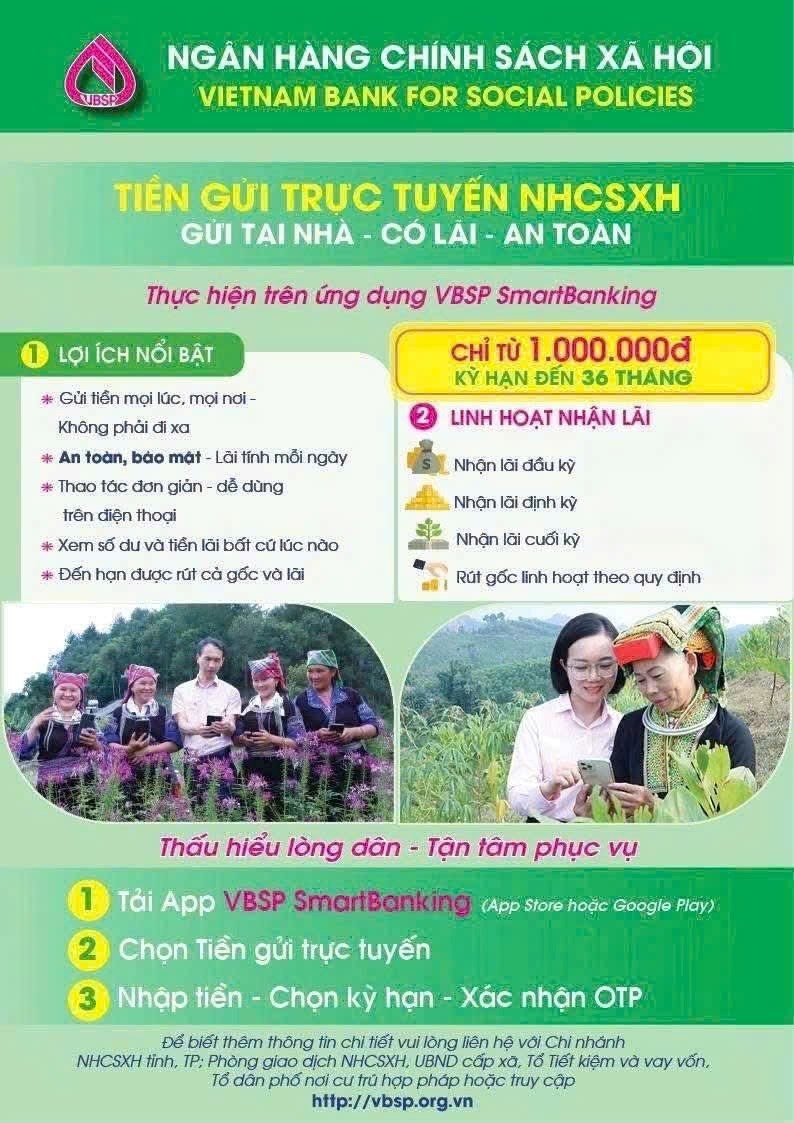 Gửi tiền trực tuyến trên ứng dụng vbsp smartbanking của ngân hàng chính sách xã hội tiện ích và nhanh chóng